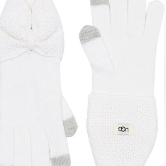 Ugg - Ivory Bow Wool Blend Tech Glove- new - Picture 2 of 6